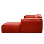 Hoekbank HUDSON 3-zits met chaise longue Echt leer Neka: Rood - Breedte: 251 cm - Longchair vooraanzicht rechts