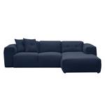 Ecksofa HUDSON 3-Sitzer mit Longchair Webstoff Milan: Dunkelblau - Breite: 263 cm - Longchair davorstehend rechts