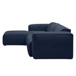 Ecksofa HUDSON 3-Sitzer mit Longchair Webstoff Milan: Dunkelblau - Breite: 295 cm - Longchair davorstehend links