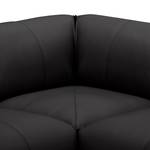 Canapé d’angle 3 places HUDSON Cuir véritable Neka : Noir - Méridienne courte à gauche (vue de face)
