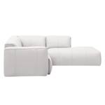 Ecksofa HUDSON 3-Sitzer mit Recamiere Echtleder Neka: Weiß - Longchair davorstehend rechts