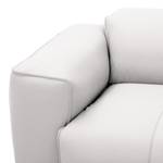 Canapé d’angle 3 places HUDSON Cuir véritable Neka : Blanc - Méridienne courte à droite (vue de face)