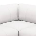 Ecksofa HUDSON 3-Sitzer mit Recamiere Echtleder Neka: Weiß - Longchair davorstehend rechts