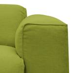 Ecksofa HUDSON 3-Sitzer mit Recamiere Webstoff Anda II: Grün - Longchair davorstehend links