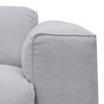 Ecksofa HUDSON 3-Sitzer mit Recamiere Webstoff Saia: Hellgrau - Longchair davorstehend links