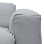 Ecksofa HUDSON 3-Sitzer mit Recamiere Webstoff Anda II: Silber - Longchair davorstehend links