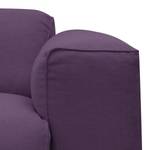 Ecksofa HUDSON 3-Sitzer mit Recamiere Webstoff Anda II: Violett - Longchair davorstehend links