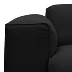 Ecksofa HUDSON 3-Sitzer mit Recamiere Webstoff Saia: Anthrazit - Longchair davorstehend rechts