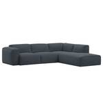 Ecksofa HUDSON 3-Sitzer mit Recamiere Webstoff Anda II: Grau - Longchair davorstehend rechts