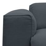 Ecksofa HUDSON 3-Sitzer mit Recamiere Webstoff Anda II: Grau - Longchair davorstehend rechts