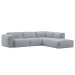 Ecksofa HUDSON 3-Sitzer mit Recamiere Webstoff Saia: Hellgrau - Longchair davorstehend rechts