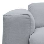 Ecksofa HUDSON 3-Sitzer mit Recamiere Webstoff Saia: Hellgrau - Longchair davorstehend rechts