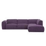 Ecksofa HUDSON 3-Sitzer mit Recamiere Webstoff Anda II: Violett - Longchair davorstehend rechts