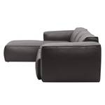 Ecksofa Hudson V Echtleder Echtleder Neka: Grau - Longchair davorstehend links