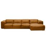 Ecksofa Hudson V Echtleder Echtleder Neka: Cognac - Longchair davorstehend rechts