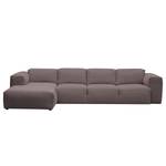 Ecksofa Hudson V Webstoff Webstoff Milan: Grau-Braun - Longchair davorstehend links