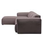 Ecksofa Hudson V Webstoff Webstoff Milan: Grau-Braun - Longchair davorstehend links