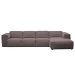 Ecksofa Hudson V Webstoff Webstoff Milan: Grau-Braun - Longchair davorstehend rechts