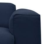 Canapé d'angle Hudson V Tissu Tissu Milan : Bleu foncé - Méridienne courte à droite (vue de face)