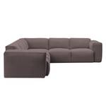 Ecksofa Hudson VI Webstoff Webstoff Milan: Grau-Braun - Ecke davorstehend rechts