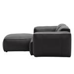 Hoekbank HUDSON 1-zits + chaise longue Echt leer Neka: Grijs - Longchair vooraanzicht links