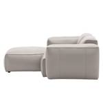 Ecksofa HUDSON 1-Sitzer mit Longchair Echtleder Neka: Hellgrau - Longchair davorstehend links