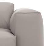 Ecksofa HUDSON 1-Sitzer mit Longchair Echtleder Neka: Hellgrau - Longchair davorstehend links