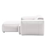 Hoekbank HUDSON 1-zits + chaise longue Echt leer Neka: Wit - Longchair vooraanzicht links