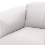 Canapé d’angle 1/2 places HUDSON Cuir véritable Neka : Blanc - Méridienne courte à gauche (vue de face)