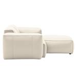 Ecksofa HUDSON 1-Sitzer mit Longchair Echtleder Neka: Creme - Longchair davorstehend rechts