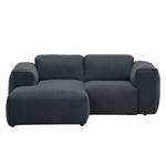 Ecksofa HUDSON 1-Sitzer mit Longchair Webstoff Anda II: Grau - Longchair davorstehend links