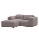 Ecksofa Hudson VII Webstoff Webstoff Milan: Grau-Braun - Longchair davorstehend links