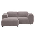 Ecksofa Hudson VII Webstoff Webstoff Milan: Grau-Braun - Longchair davorstehend links