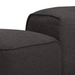 Ecksofa HUDSON 1-Sitzer mit Longchair Webstoff Anda II: Anthrazit - Longchair davorstehend rechts