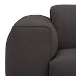 Ecksofa HUDSON 1-Sitzer mit Longchair Webstoff Anda II: Anthrazit - Longchair davorstehend rechts