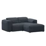 Ecksofa HUDSON 1-Sitzer mit Longchair Webstoff Anda II: Grau - Longchair davorstehend rechts