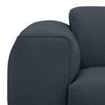 Hoekbank HUDSON 1-zits + chaise longue Geweven stof Anda II: Grijs - Longchair vooraanzicht rechts