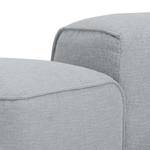 Hoekbank HUDSON 1-zits + chaise longue Geweven stof Anda II: Zilverkleurig - Longchair vooraanzicht links