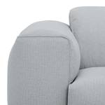 Ecksofa HUDSON 1-Sitzer mit Longchair Webstoff Anda II: Silber - Longchair davorstehend rechts