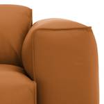 Ecksofa HUDSON mit Chaiselongue Echtleder Neka: Cognac - Longchair davorstehend rechts