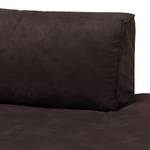 Ecksofa HUDSON mit Chaiselongue Leder-Textil Lapu: Dunkelbraun - Longchair davorstehend links