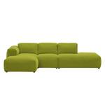 Ecksofa HUDSON mit Chaiselongue Webstoff Anda II: Grün - Longchair davorstehend links