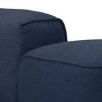 Hoekbank HUDSON met chaise longue Geweven stof Milan: Lichtblauw - Longchair vooraanzicht links