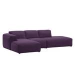 Ecksofa HUDSON mit Chaiselongue Webstoff Anda II: Violett - Longchair davorstehend links