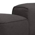 Ecksofa HUDSON mit Chaiselongue Webstoff Anda II: Anthrazit - Longchair davorstehend rechts