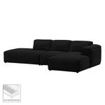 Ecksofa HUDSON mit Chaiselongue Webstoff Saia: Anthrazit - Longchair davorstehend rechts