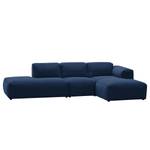 Ecksofa HUDSON mit Chaiselongue Webstoff Anda II: Blau - Longchair davorstehend rechts