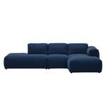 Ecksofa HUDSON mit Chaiselongue Webstoff Anda II: Blau - Longchair davorstehend rechts