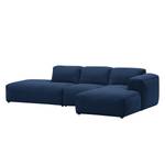 Ecksofa HUDSON mit Chaiselongue Webstoff Anda II: Blau - Longchair davorstehend rechts