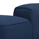 Hoekbank HUDSON met chaise longue Geweven stof Anda II: Blauw - Longchair vooraanzicht links